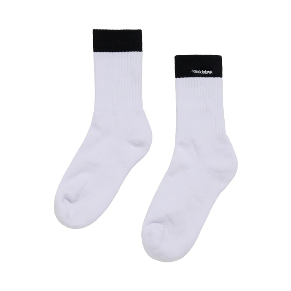 COLOR POINT LETTERING SPORTS SOCKS BLACK
